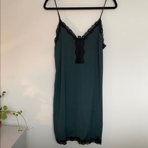 Slip dress dark emerald green
